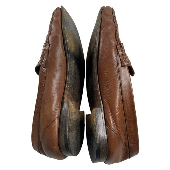 Magli By Bruno Magli Men's Brown Italian Leather Strap Loafers Sz EU 43/US 9-9.5 - Picture 3 of 7